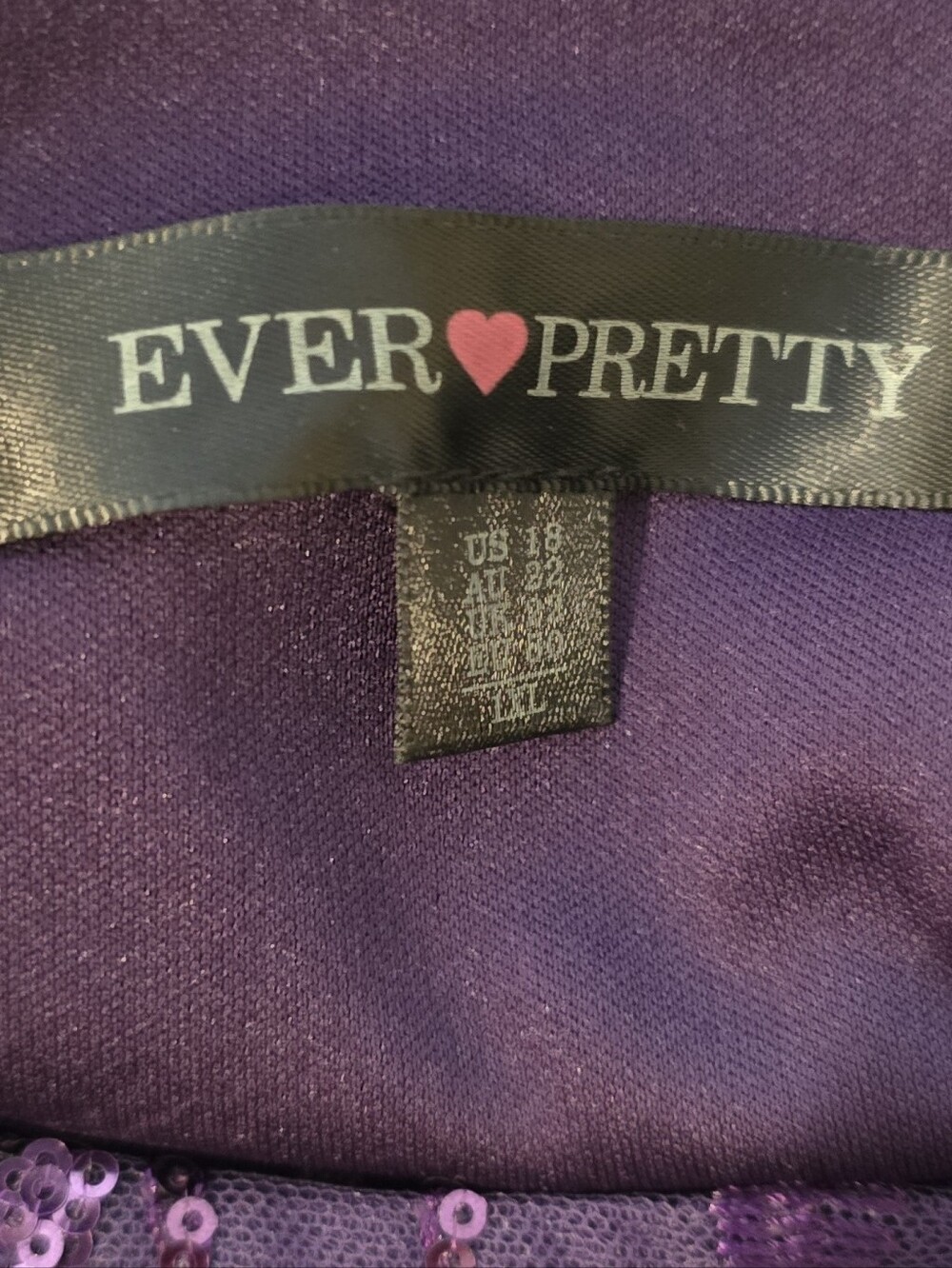 ✨ Ever-Pretty Deep Purple Tulle Formal Maxi Dress - Size 18 ✨ - Picture 10 of 10